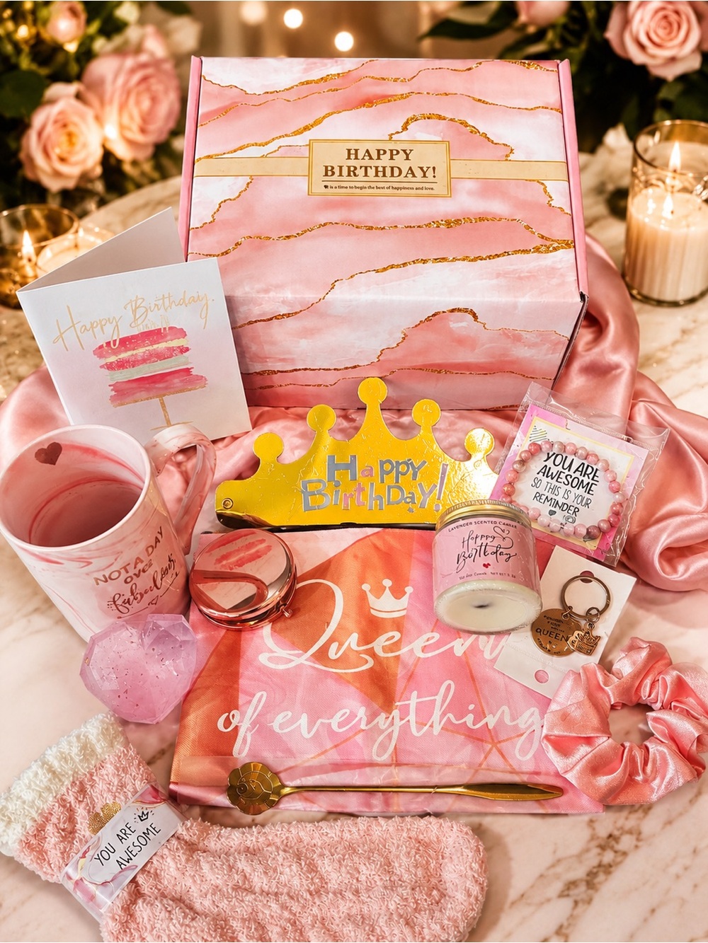 Happy Birthday Self-Care & Beauty Gift Box Bundle | Spa Gift Set